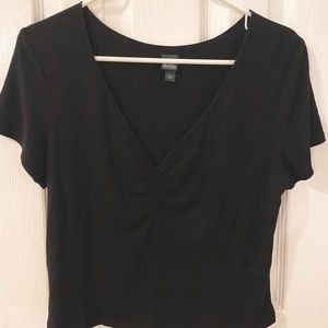 soft black crop top